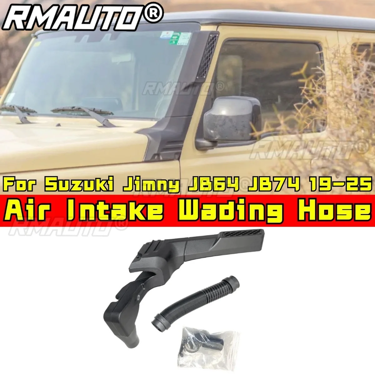 Car Snorkel Kit Air Intake Wading Hose For Suzuki Jimny JB64 JB74 2019-2025 Front Side Snorkel Desert Intake Duct Accessories
