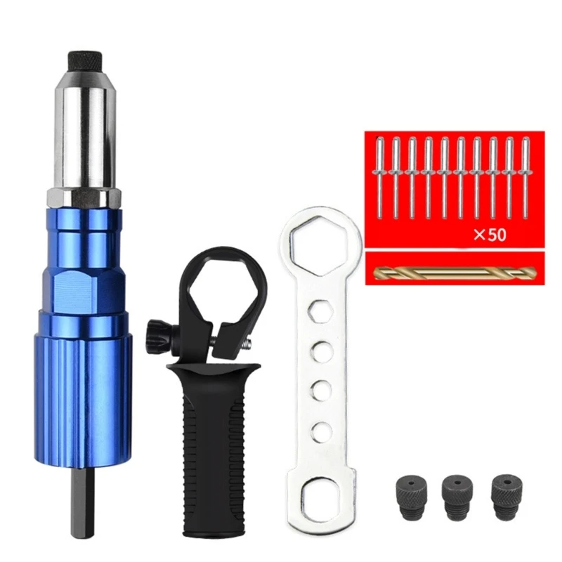 

Electric Rivet 2.4mm-4.8mm Rivet Nut Drill Adapter Cordless Riveting