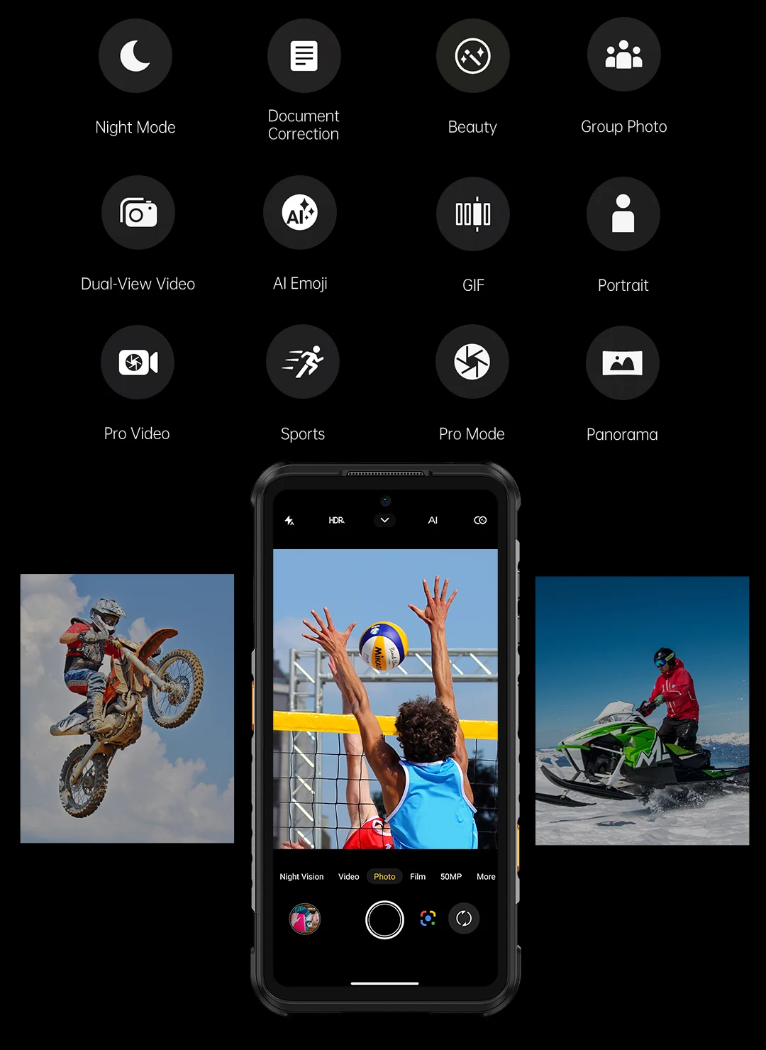 Ulefone RugOne Xever 7 Pro 5G Rugged Phone Thermal Imaging Android 15 Smartphone 512GB ROM 12GB RAM 120Hz AMOLED NFC 5500mAh