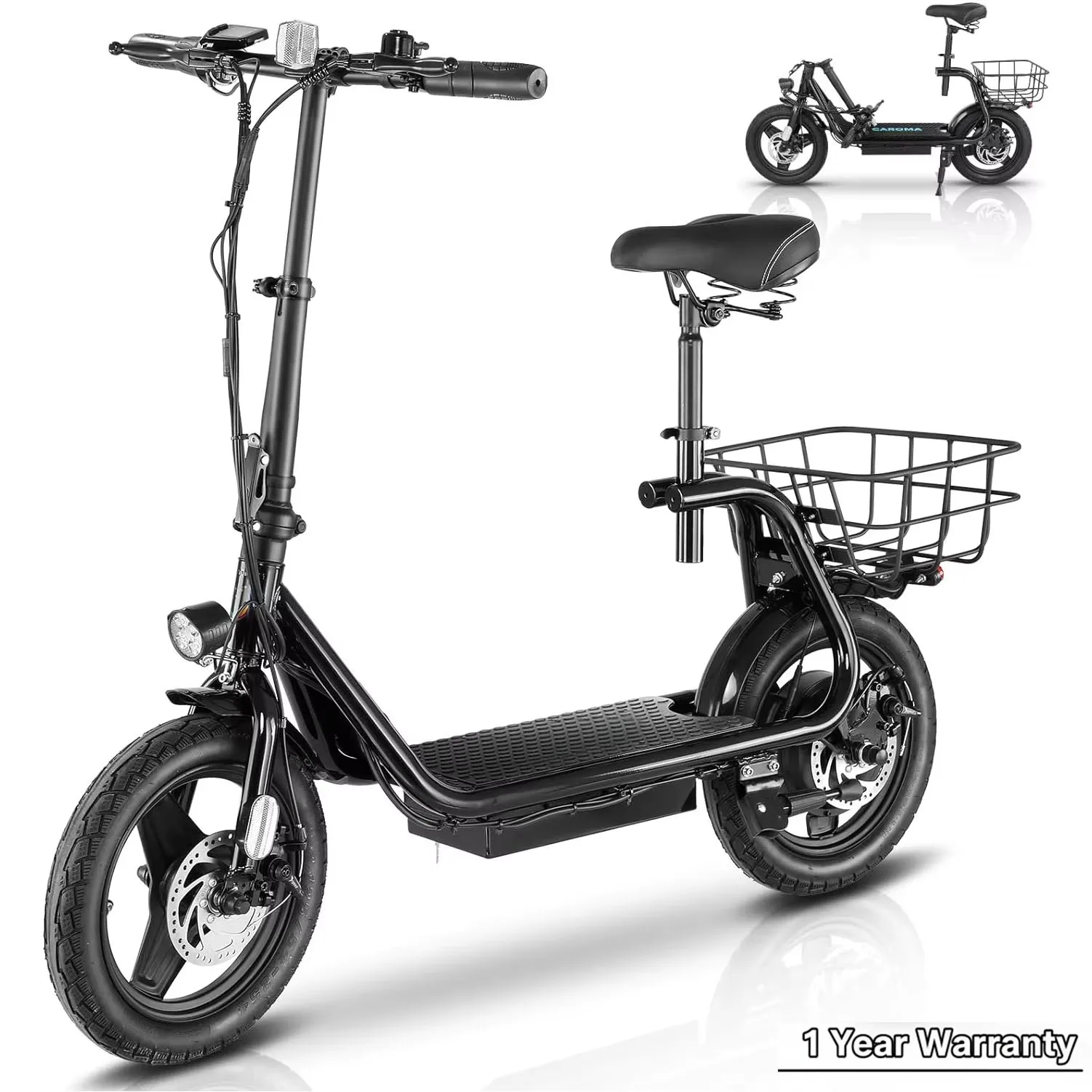 

Peak 1200W Electric Scooters for Adults 14" Tire, 500Wh Battery, 30Miles Range, 20MPH Top Speed, Adjustable Electric Scooter