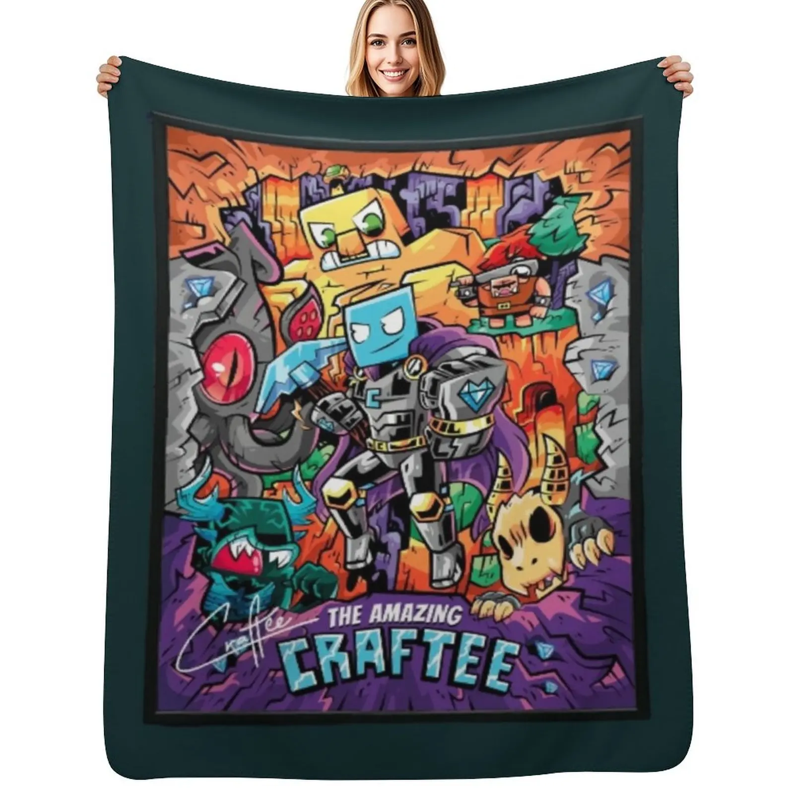 craftee gaming miner 4 139 Throw Blanket Warm Cozy Throw Blanket for Living Room Couch