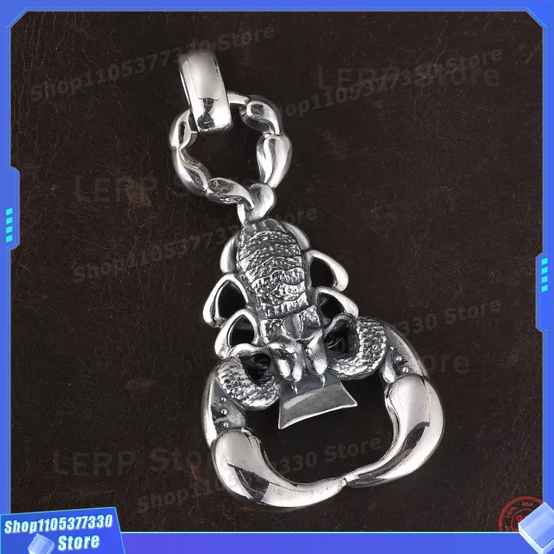 BOCAI S925 Sterling Silver Pendants for Women Men Retro Enchase Scorpion Bottle Opener Charm Amulet Punk Jewelry Wholesale