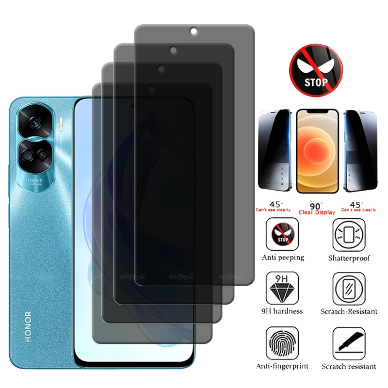 1/2/3/4Pcs Dla Honor 90 Lite Szkło Huawei Honor 90 Lite Szkło hartowane 9H Prywatność Antyszpiegowski Klej Ochrona ekranu Honor 90 Lite