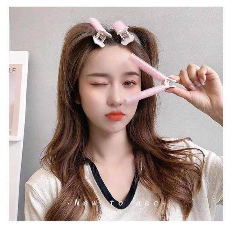 2Pcs Bangs Hair Root Fluffy  Clips Lazy  Top Styling Curling Barrel Portable Korean Clips Rollers