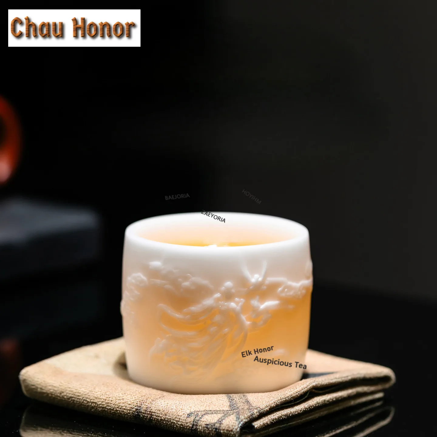 100ml Ice Jade Porcelain Embossed Dunhuang Apsaras Teacup Creative Tea Bowl  Tea-tasting Meditation Cup Chazhan Master Cup Cafes
