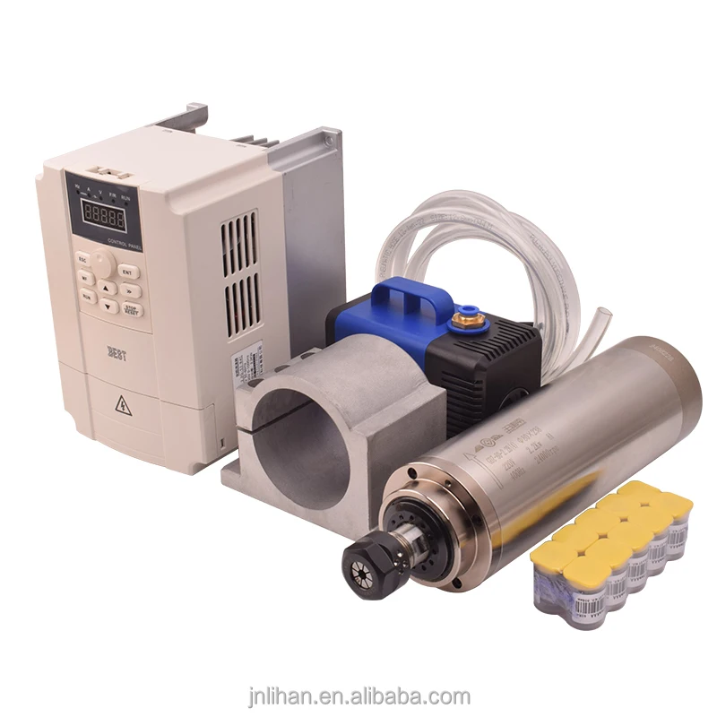 

GDZ 2.2KW 220V Water Cooled CNC Router Spindle Motor Inverter VFD Kit Drilling 24000rpm 400Hz