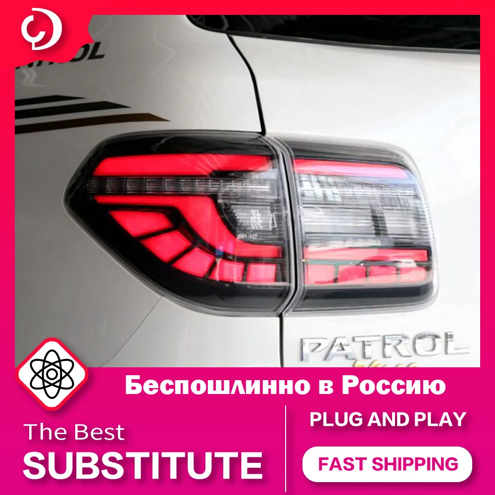 AKD Car Styling Taillights for Nissan Patrol Y62 2008-2018 LED Tail Light DRL Tail Lamp Running Turn Signal Rear Reverse Brake