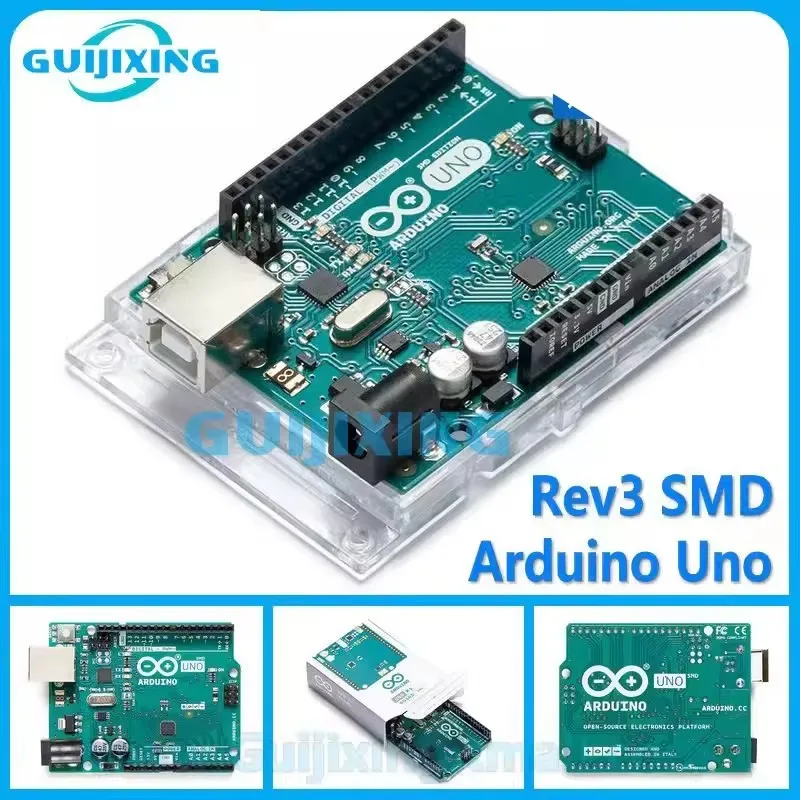 The spot Arduino Uno Rev3 SMD A000073 adopts the ATmega328P-mu development board