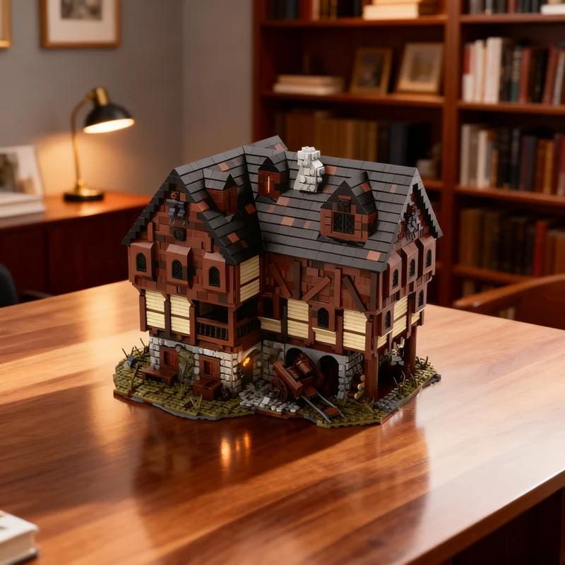 

5098pcs MOC Medieval House 3 Tavern NO PARTS Castle Model Building Blocks Creative Display Gift Collectible Decor Kids Premium