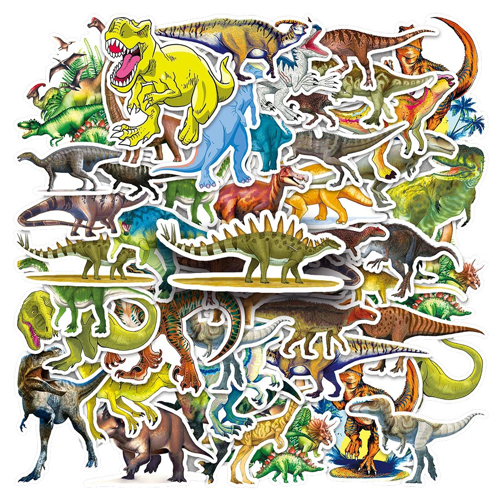 

10/30/50pcs Cool Cartoon Dinosaur Series Stickers Waterproof DIY Skateboard Luggage Phone Car Funny Graffiti Decals Decoration