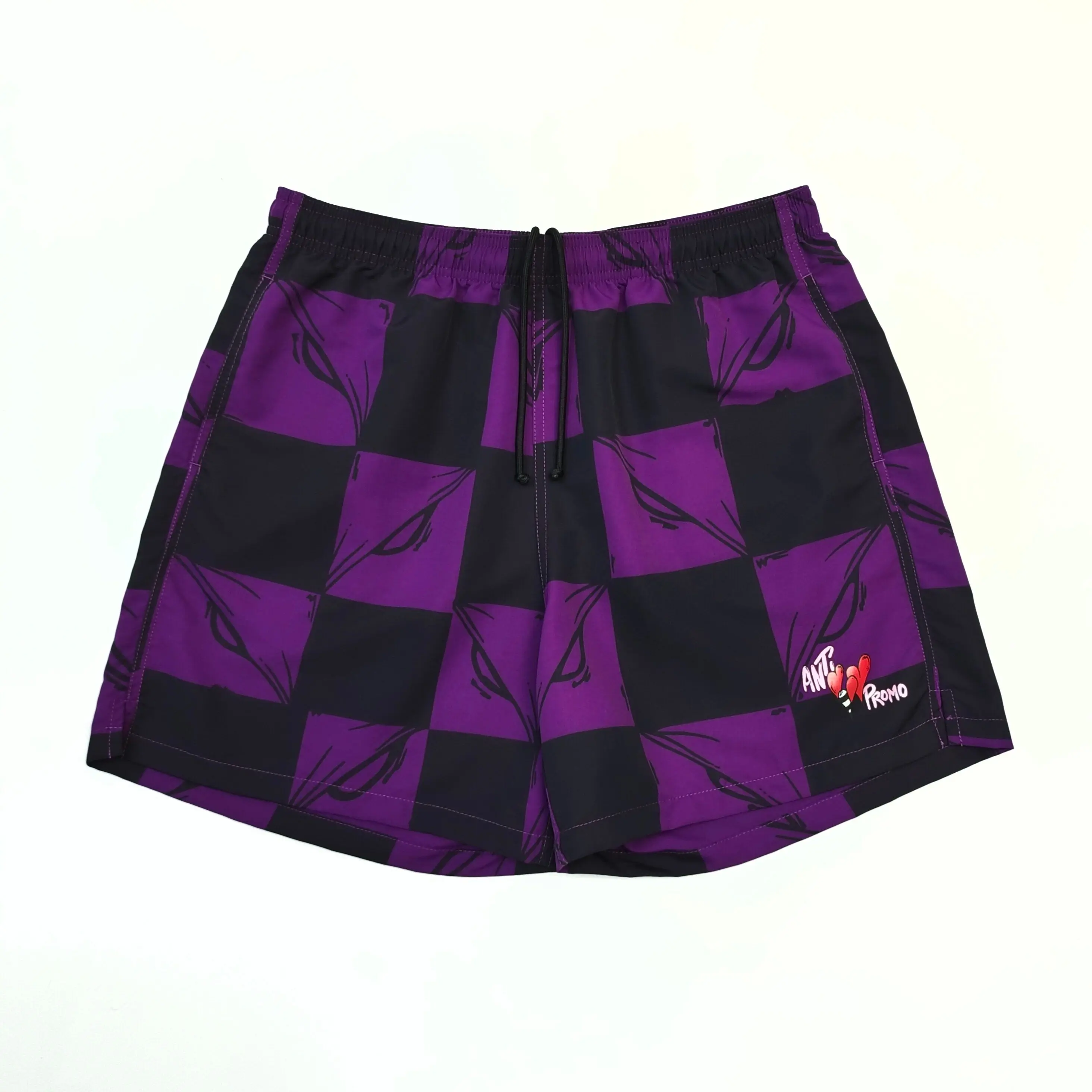 Matty Boy Anti Promo Hoodie Love Purple Black Checked Beach Shorts