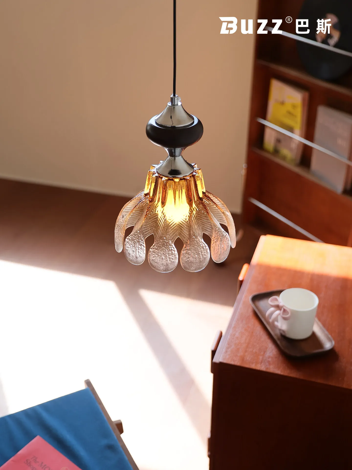 Middle ancient style bedside lamp master bedroom room hanging line lamp American retro adjustable bar glass pendant lamp