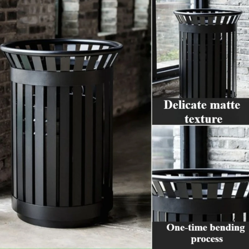 Outdoor Trash Can Morden Stainless Steel Peel Waste Bins Large Capacity Luxury Design Trash Cans Business Merchandises