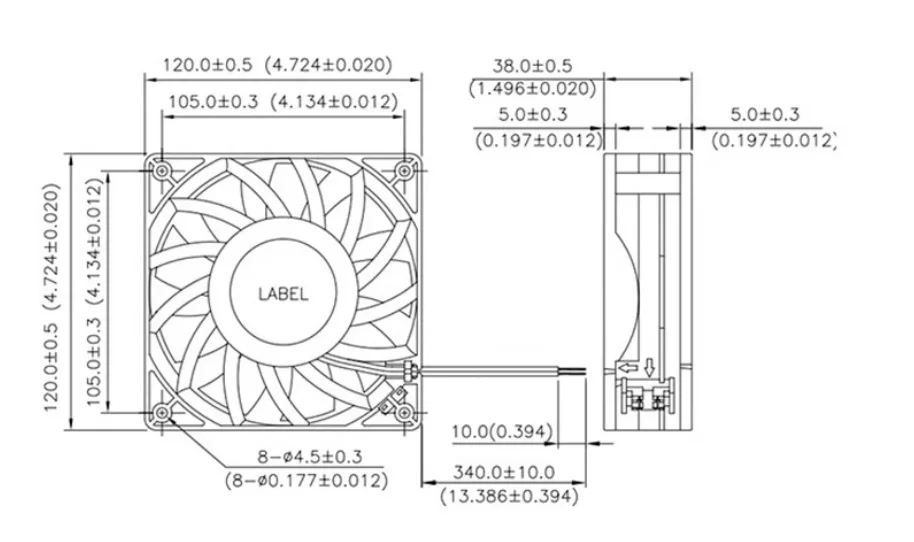 120x120x38mm 120mm 12V 24V 48V Boost Super Violent Server Inverter Cooling Fan