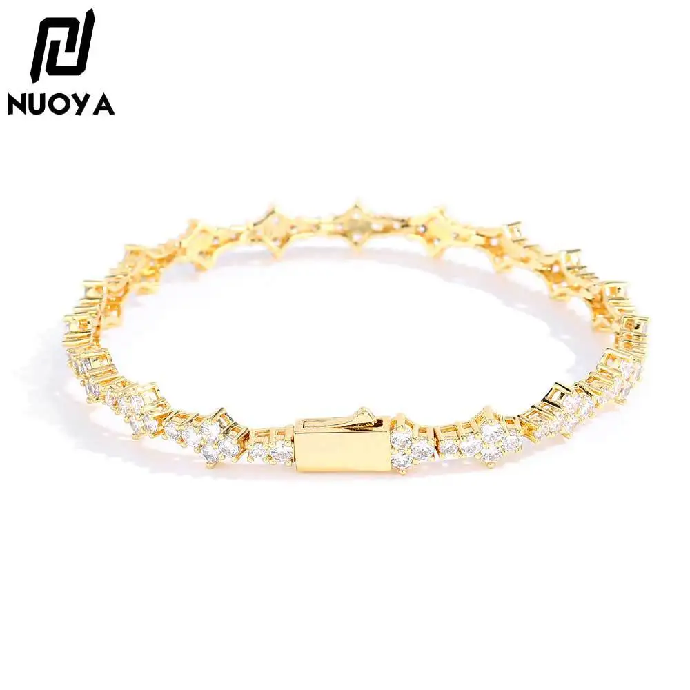 Lovers striking artificial diamonds accent the unisex Airplane Tennis Chain Bracelet constructed with premium PT950 Platinum