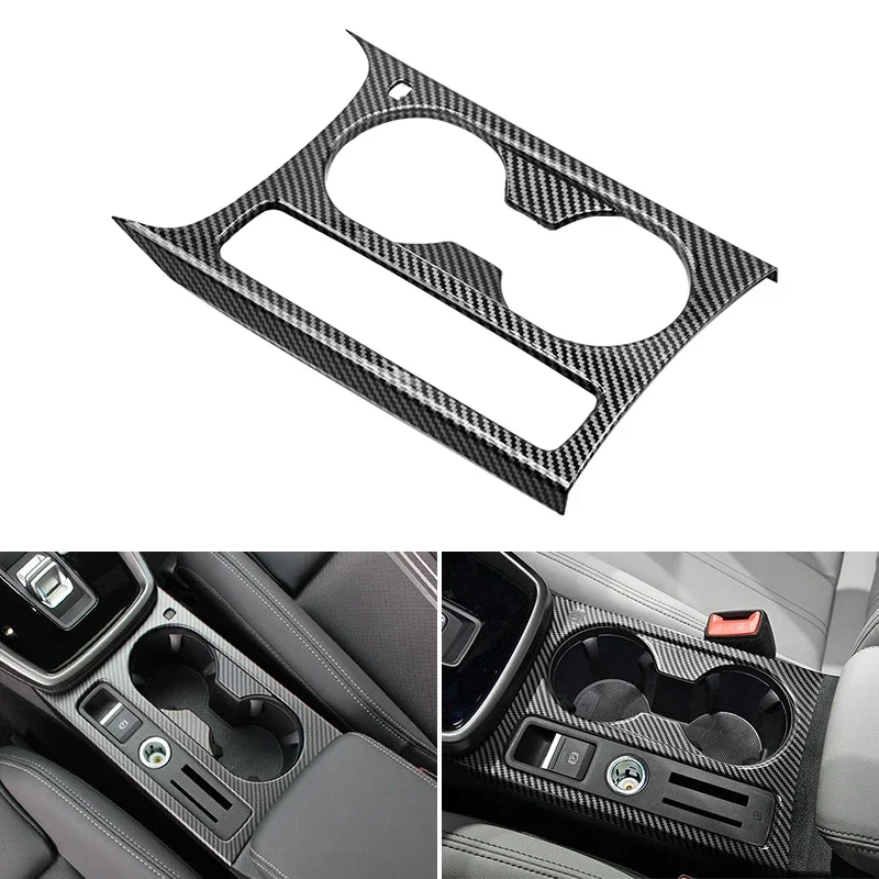 

LHD Car-styling Carbon Fiber Texture Center Control Water Cup Holder Frame Cover Trim For Audi A3 8Y 2019 2020 2021