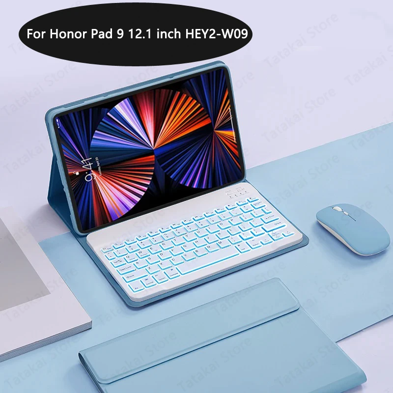 

Case with Backlit Keyboard for Honor Pad 9 Case 12.1 inch HEY2-W09 Stand Cover Capa for Honor Pad 9 Keyboard Case Russian Arabic