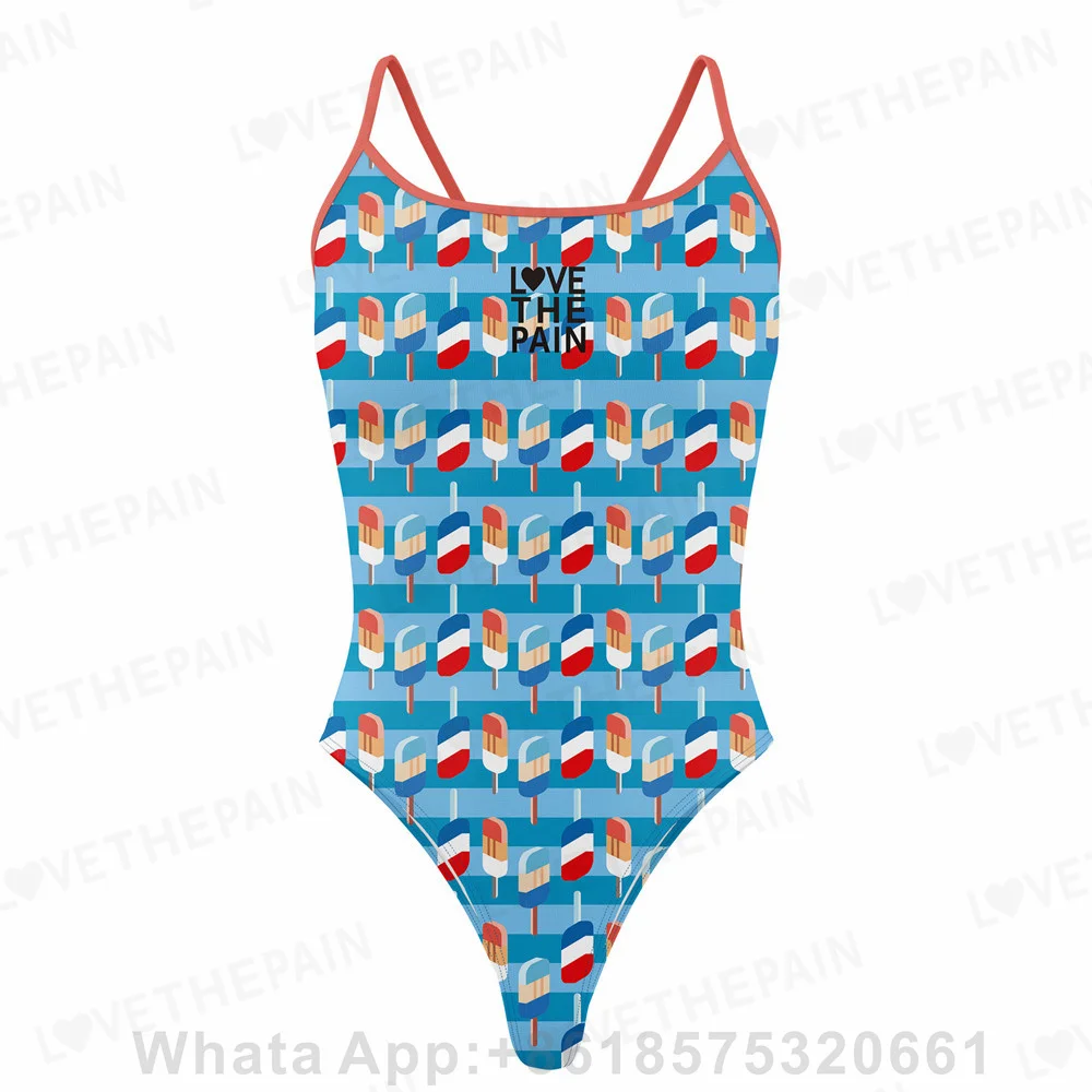 

Love The Pain Leopard Print One Piece Swimsuit Thin Straps Versatile V-back Women's Swimwear Bikini Sexy Triathlon Swimsuit 2023