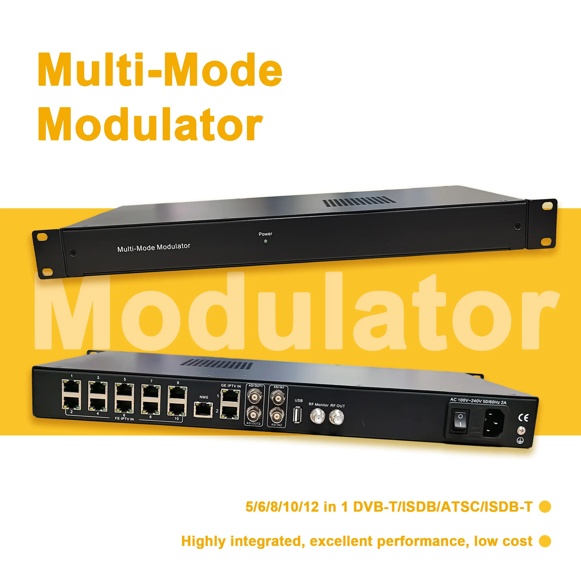 Ip Modulator 5/6/8/10/12 in 1 ISDB-T & DVB-T & DVB-C & ATSC Modulator