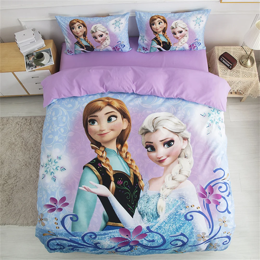 Set biancheria da letto Disney Frozen Elsa Princess Set copripiumino federa singola Twin Size per bambini neonate regali di compleanno