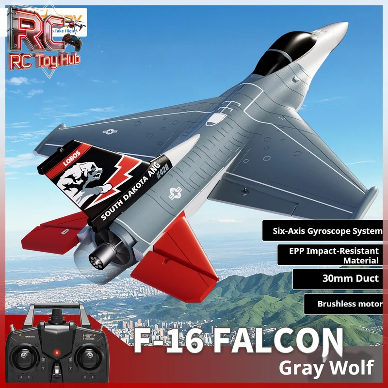 VOLANTEXRC F-16 RC Jet Plane Brushless 30mm EDF Ducted Fan Fighter 4CH Fixed Wing 2.4G Remote Control Aircraft RC Model