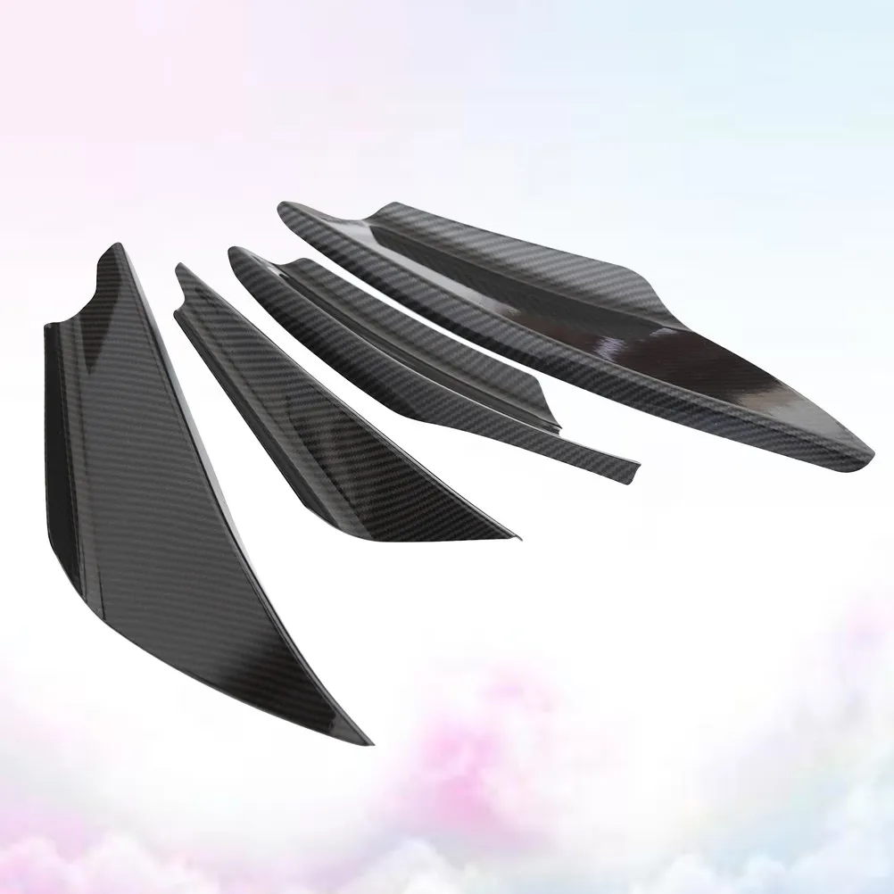 Picture 5: 4pcs Universal Front Bumper Splitter Spoiler Abs Lip Diffuser Carbon Fiber Look Durable Car Styling Upgrade For Car Exterior