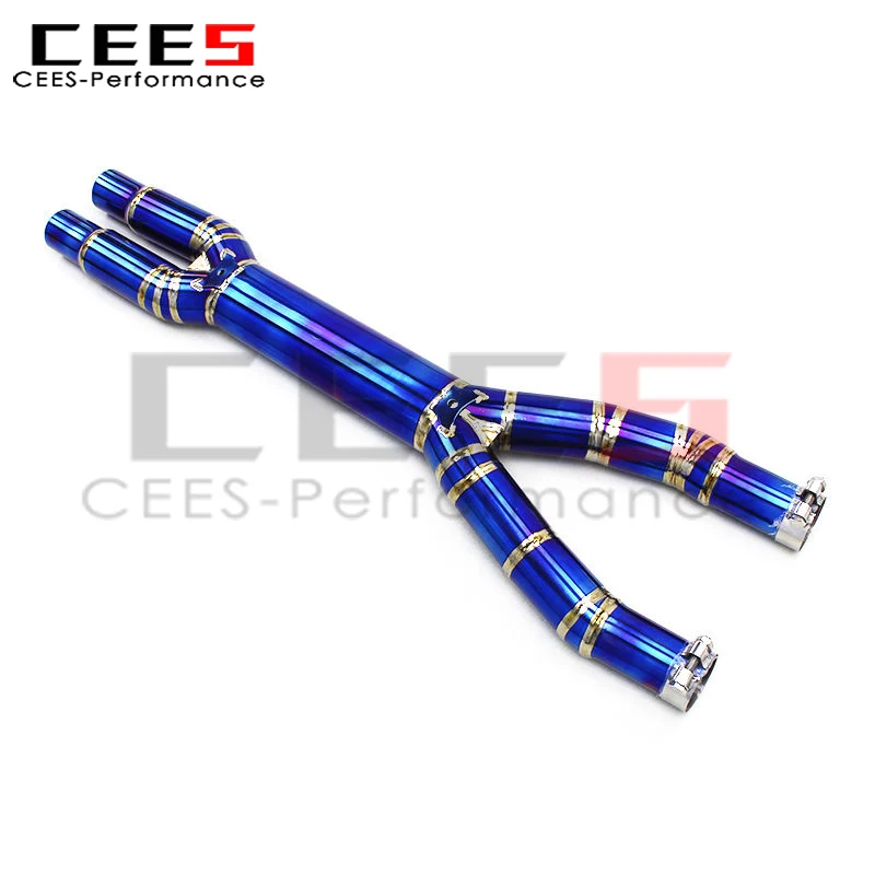 CEES X Pipe/Mid Pipe for Ferrari California V8 4.3L 2009-2014 Performance Weight Reduction Racing Exhaust Pipe System view 3