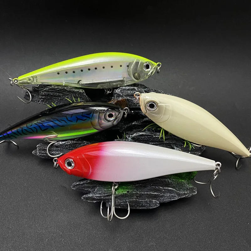 Testar Fishing Lure 130mm 48g Big Game Floating Pencil Bait Long Casting Artificial Trolling Laser Stickbait for GT Tuna Pesca