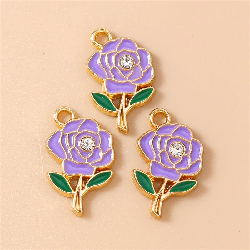 20 Stück niedliche, bunte Emaille-Blumen-Anhänger für die Schmuckherstellung, geeignet für Ohrringe, Halsketten, Armbänder und DIY-Bastelarbeiten. – Detail 16