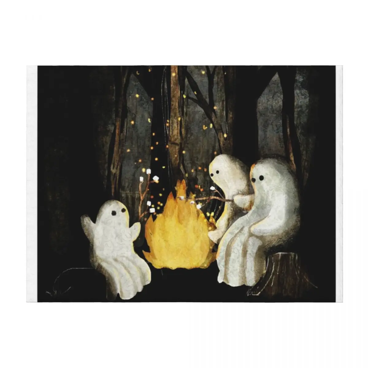 

Marshmallows and ghost stories Throw Blanket Winter beds Luxury Brand Bed Fashionable Fashion Sofas Blankets