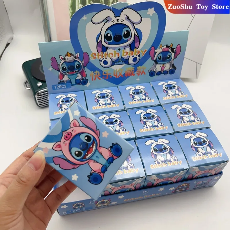 

12pcs Anime Disney Stitch Peripherals Blind Box Keychain Bag Pendant Doll Accessories Decor Plush Doll Surprise Gift