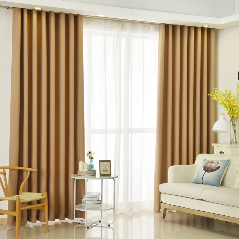 Polyester Cotton Linen Solid Color Curtain for Living Room Bedroom Linen Simplicity Home Interior Curtain Windows Scream Curtain