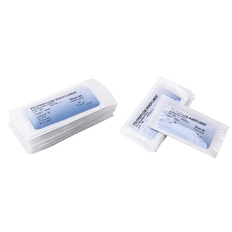 12Pc Polypropylene Needle Suture Monofilament Thread Suture Practice Kit,