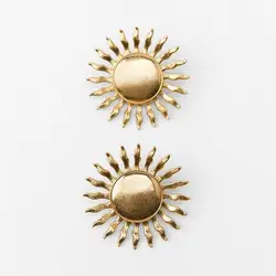 2025 New Fashion Golden Big Sun Shape Metal Earrings Women Indian Vintage Retro Punk Statement Earrings Jewelry