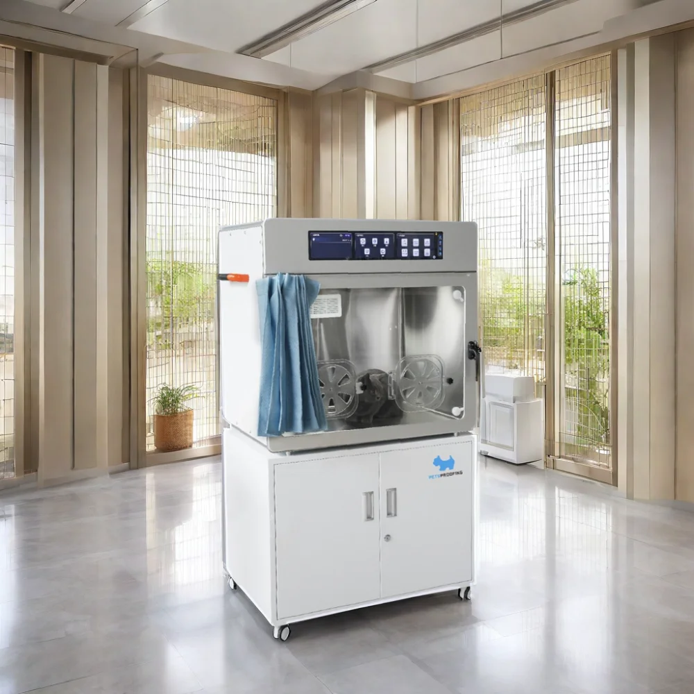 Customized Full Touch Screen Veterinary ICU Incubator with Warm Blue Light Solid Pattern Hospital Cage Disinfection Equipment