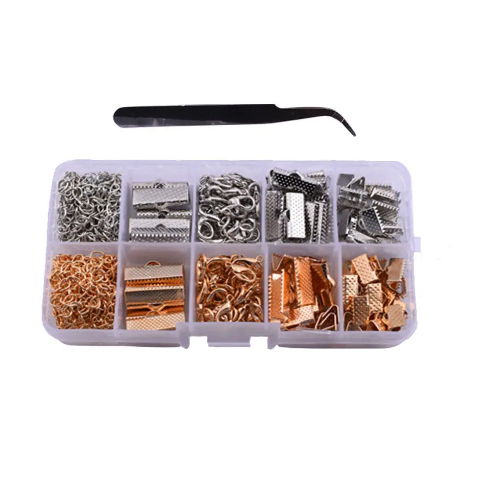 

Набор для изготовления украшений: 371 предмет, золотистые застежки для ожерелий, инструменты для создания украшений, незаменимый DIY-набор для женщин-творцов, материалы для сборки ожерелий