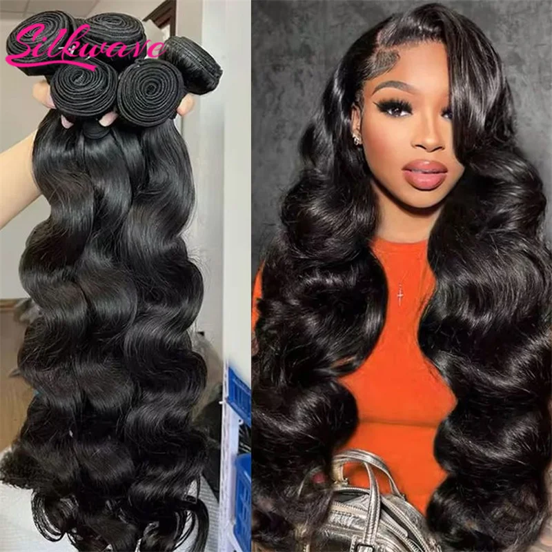 

Silkwave 30, 40 дюймов, объемная волна, 3, 4 пучка, бразильские волосы Remy, 100% необработанные человеческие волосы, волнистые пучки, плетение наращивания