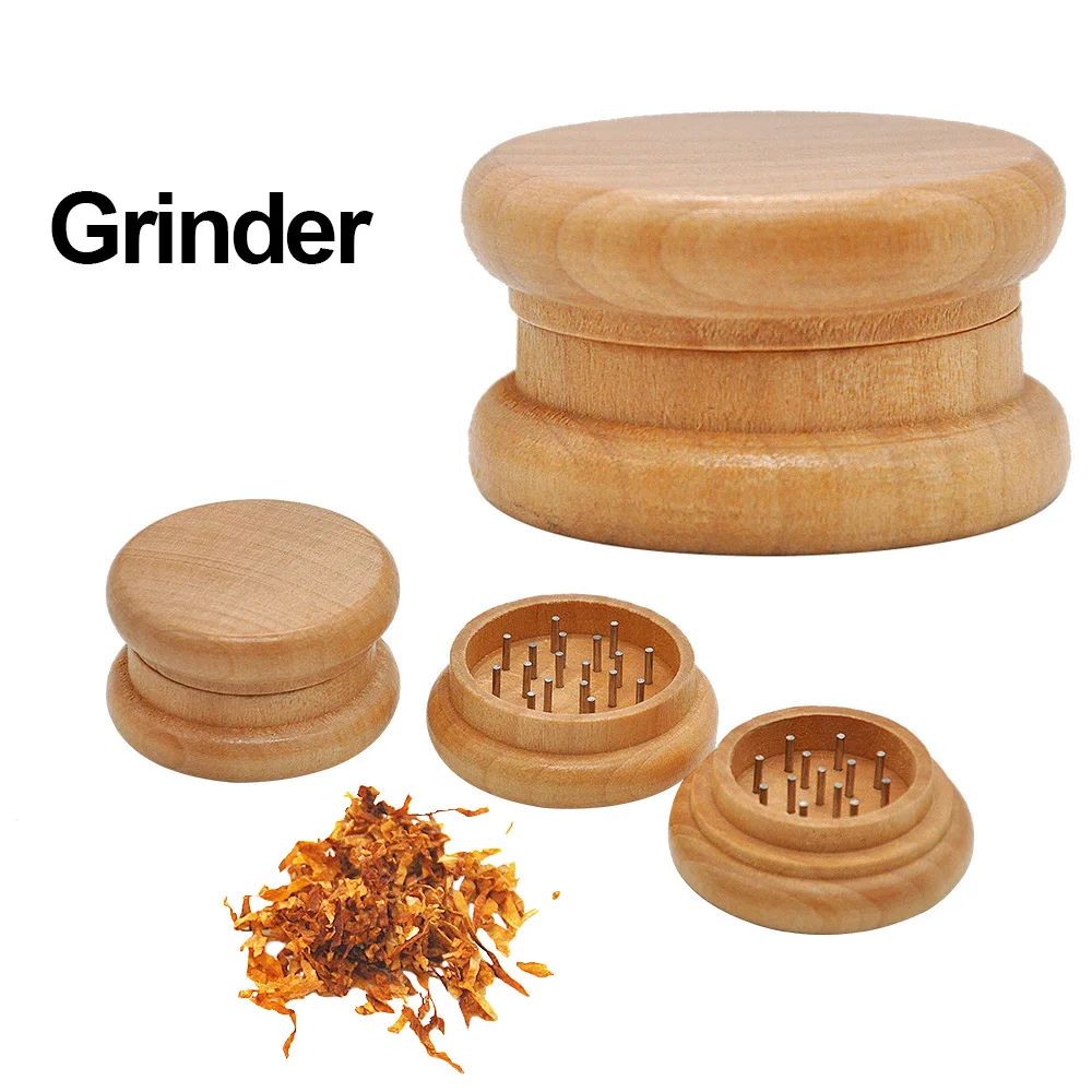 Wooden Grinder Dry Herb Mill 2 Layer Grinders for Smoking Spices Machine Grass Grinders Herbal DIY Tools Cigarette Accessories