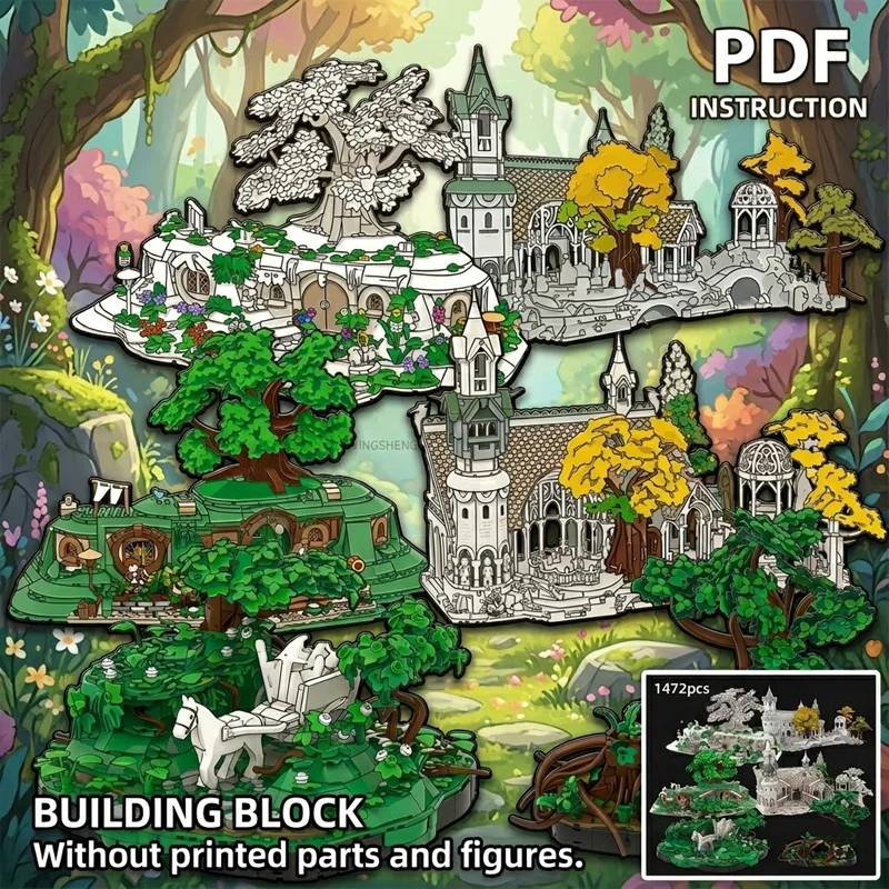

MOC Architecture Landscape Expansion Kit For 10316 10354 Forest Tree Upgrade Parts ONLY Diorama Building Toy Blocks Rings