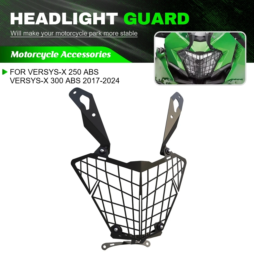 

Motorcycle Headlight Head light Grill Guard Cover Protector For Kawasaki VERSYS-X 250 ABS VERSYS-X 300 ABS 2017-2023 2024 2022