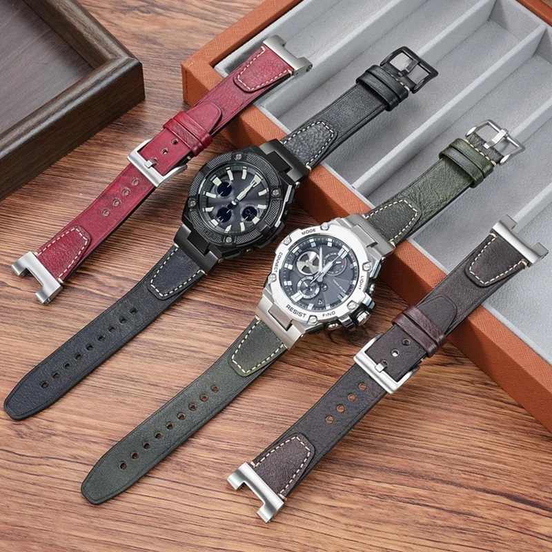 

Новый винтажный кожаный ремешок для часов Casio GST-B100 GST-S140/1110/T120/W130L/W300, мужской браслет, стальной ремешок для часов с инструментами