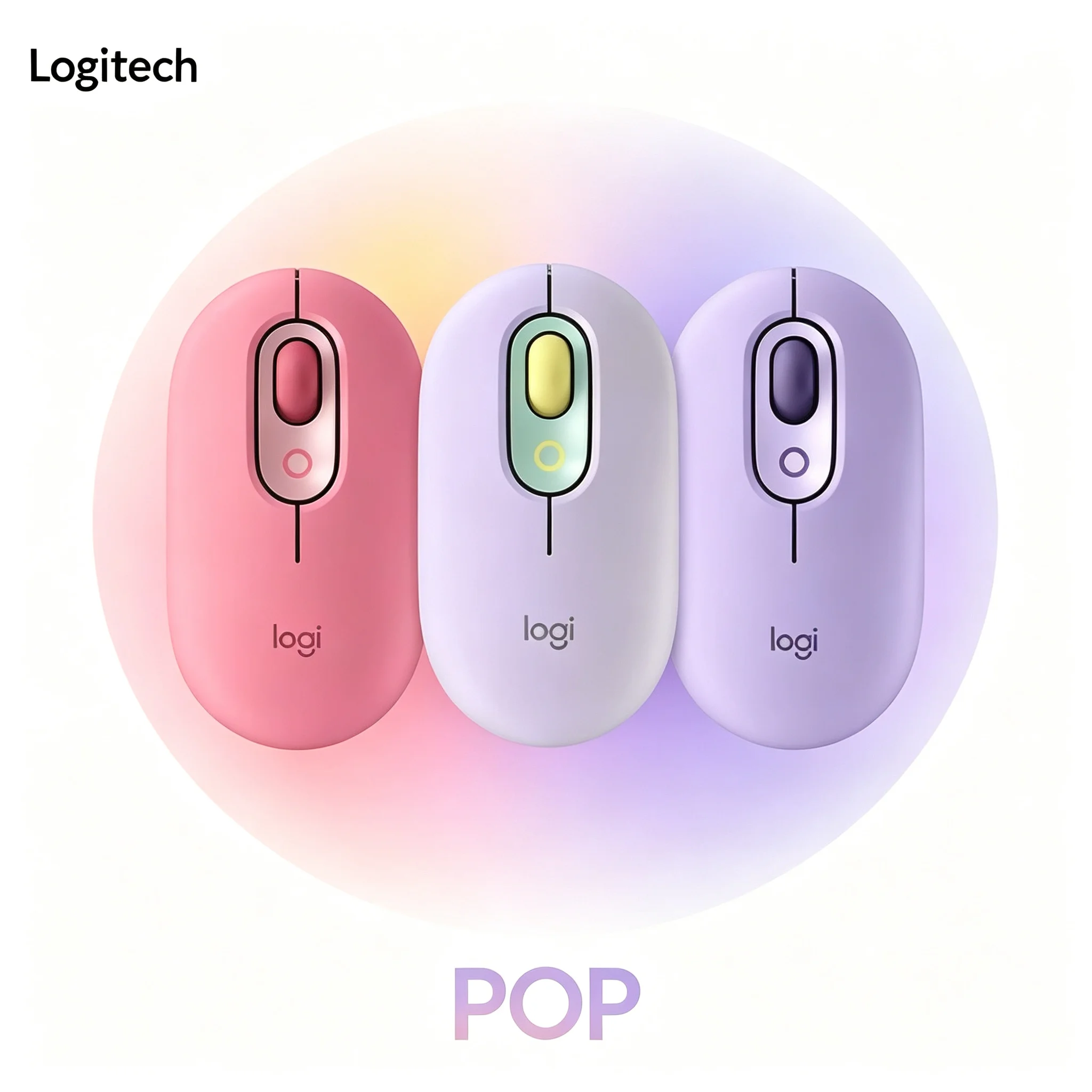 Logitech POP Mouse Bluetooth Wireless Silent Mouse Compact Size Mice for Student Learning