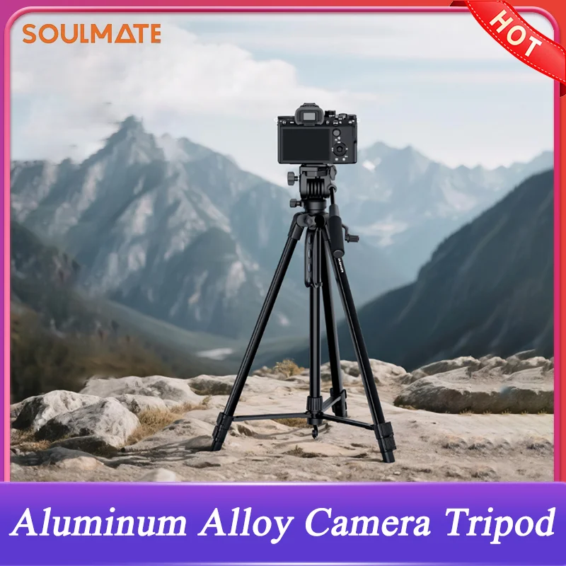 SOULMATE Tripods Camera Tripod with 360° Panoramic Ball Head Metal Tripod for Smartphone Canon Nikon Sony DSLR Digital Cameras