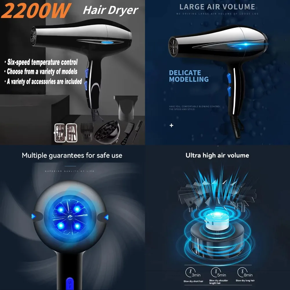 

The latest model of 2025 Hair Dryer Professional Gear Strong Power Blow Hair Dryer For Hairdressing Barber Salon Tool New