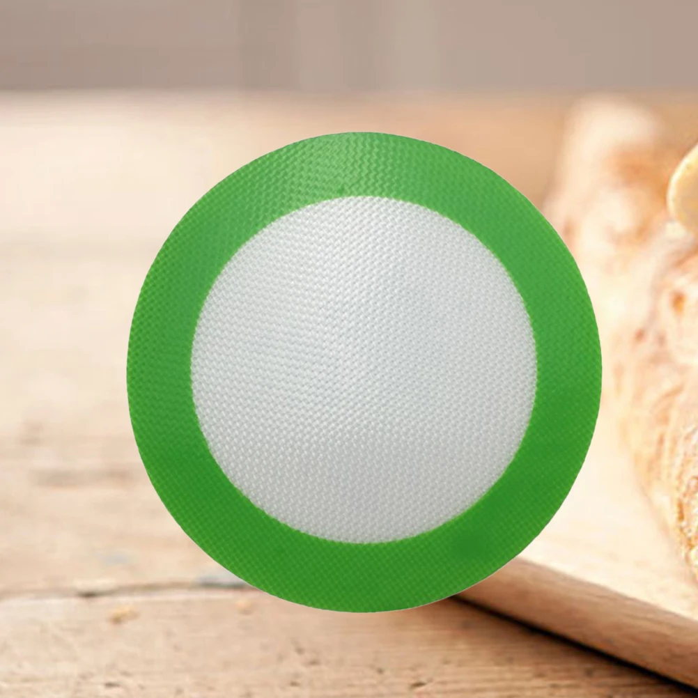 

2 Pcs Silicone Baking Mat Round Heat Resistant Barbecue Mat Non-stick Baking Sheet Liner (20CM, Green)