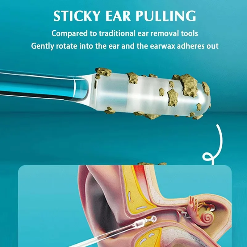 24Pc Disposable Silicone Ear Pick Remover sticky EarWax For Kids Olders Adult S/L Ear Cleaner Reusable Adhesive Earpick