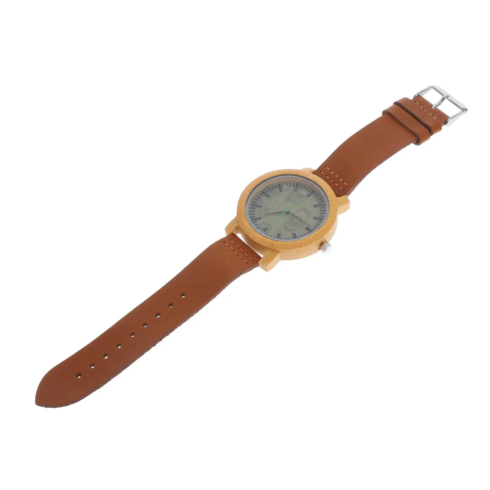 Bamboo Quartz Movement Watch Mens Wood Wristwatch Lightweight Durable Strap Precise Timekeeping Gift Birthday Travel