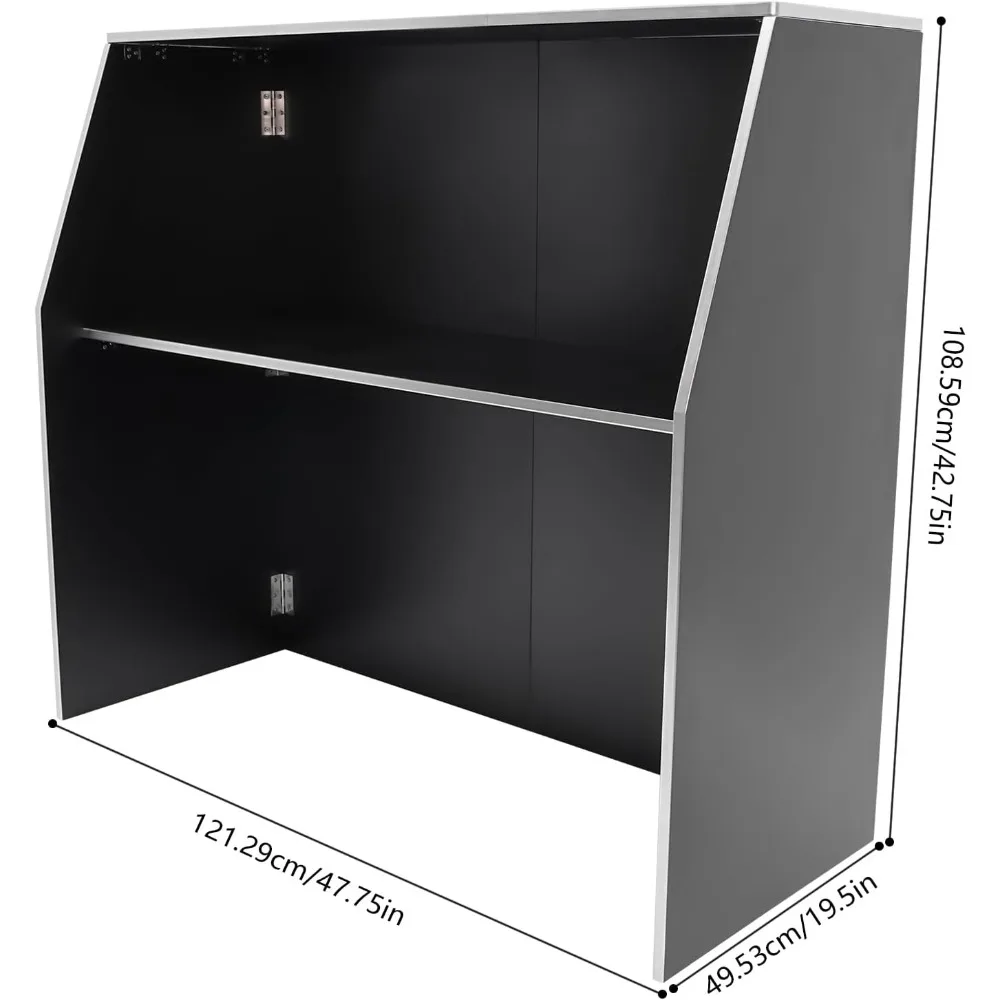 Meja Lipat Portabel - Kapasitas 110 lbs untuk Acara Luar Ruangan dan Dalam Ruangan, Pernikahan, dan Katering (Hitam)