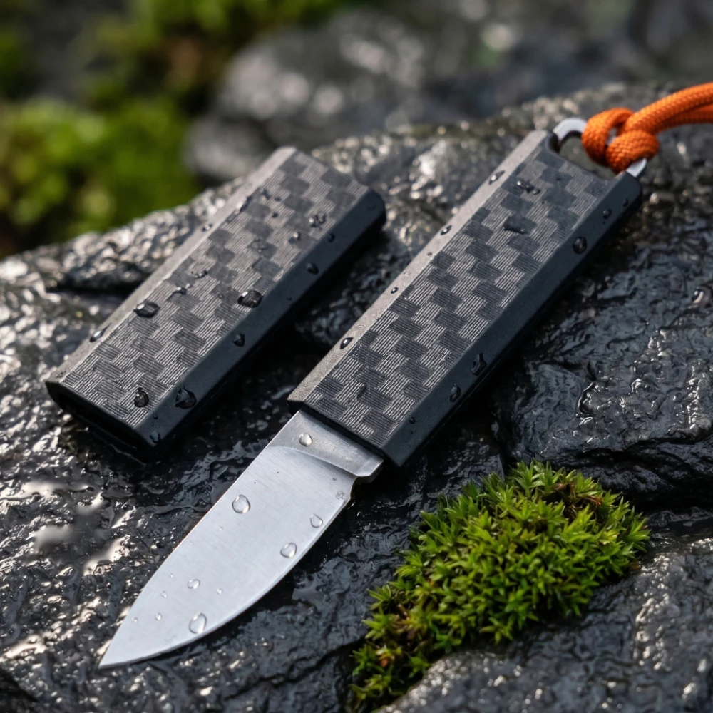 2425 Outdoor Mini-Messer mit feststehender Klinge und Scheide – tragbare Messer für Camping, Angeln, Dschungel, Picknick und Trekking mit Nylongriff