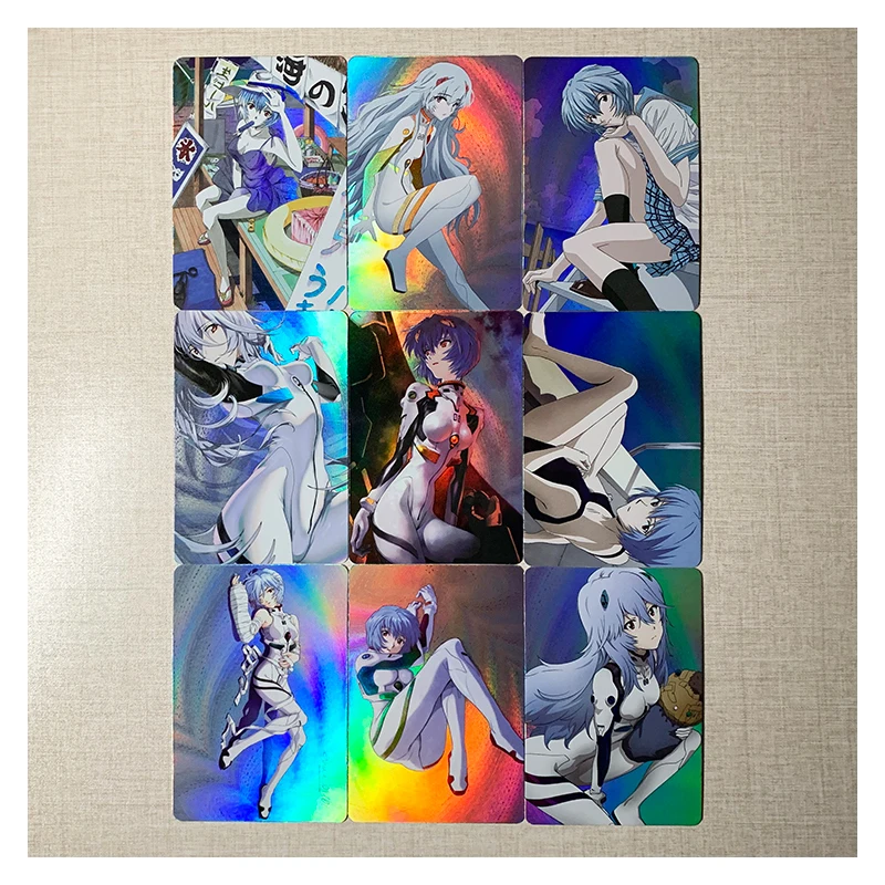 NEON GENESIS EVANGELION Asuka Langley Soryu Ayanami Rei DIY Homemade Bronzing Collection Card Game Toys Christmas Birthday Gift